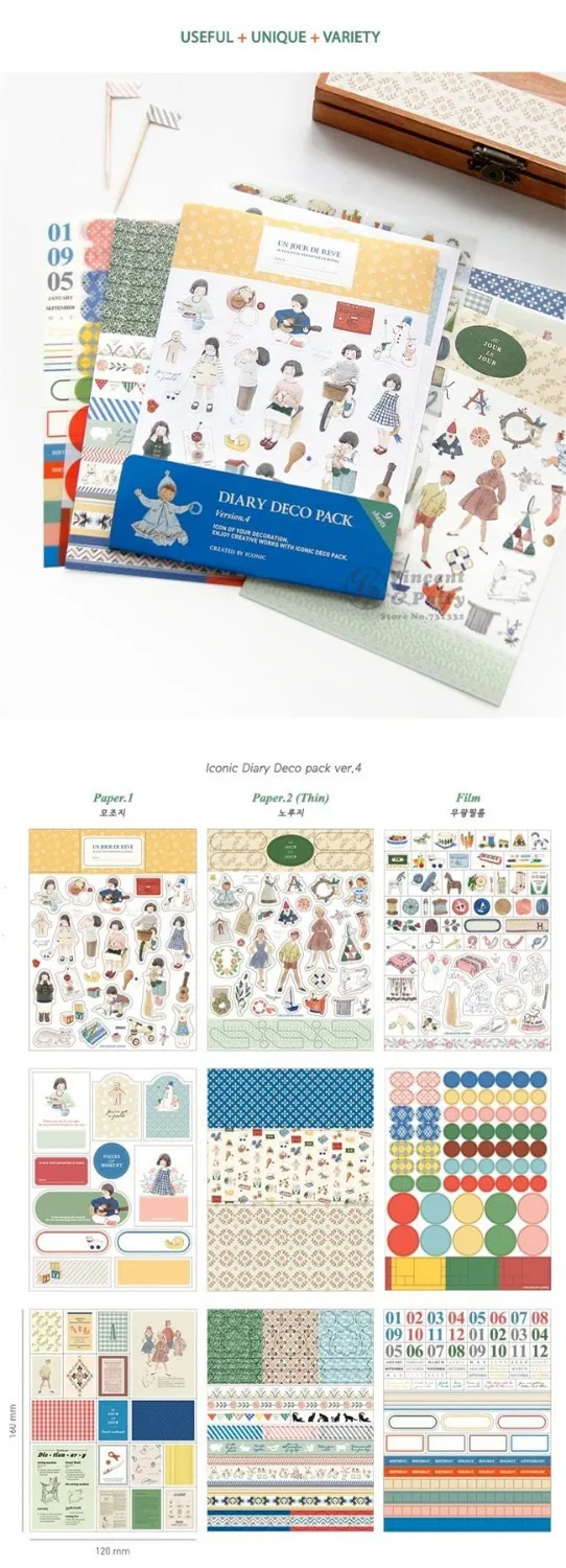 12 упак./лот версия 4. Ежедневник деко наклейки для ноутбуков фото рамки альбом