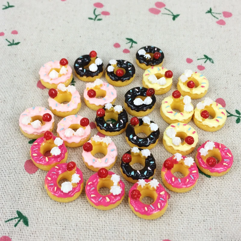 

10 Pieces Mixed Color Resin Flatback Flat Back Cabochon Kawaii DIY Resin Craft Decoration Miniature Artificial Resin Cake: 15mm
