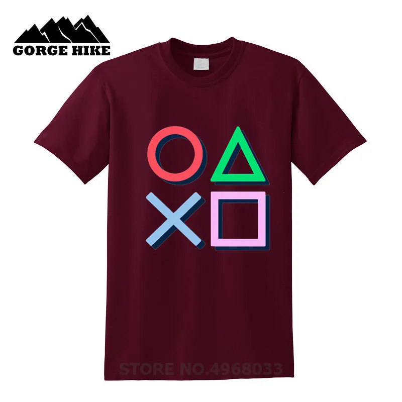 Tops Discounts Cheap T-Shirts Men classic Casual 100% Cotton Apparel homme T Shirts Video Game Playstation Tshirt Dropshipping | Мужская
