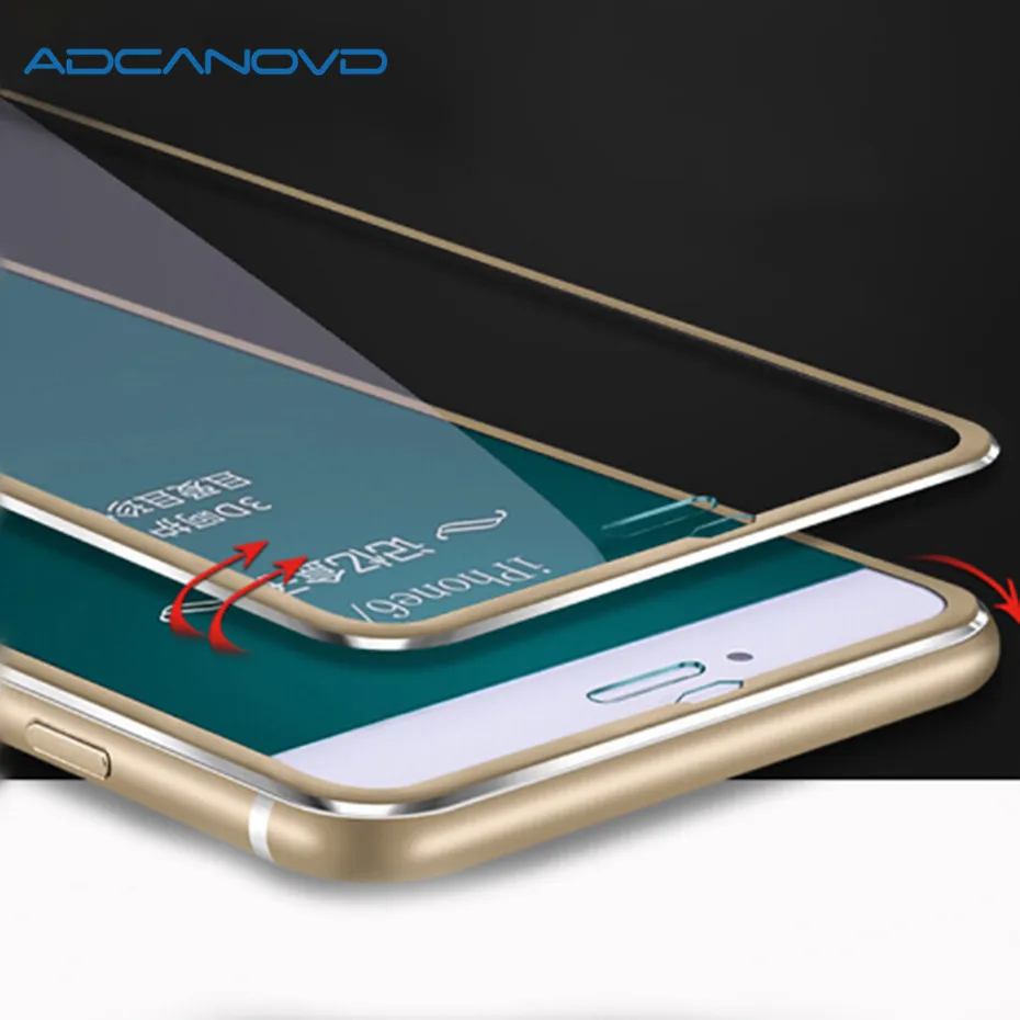 2 шт 3D полное покрытие Защитное стекло для iphone 6 6s 7 8 plus x Алюминиевый сплав защита