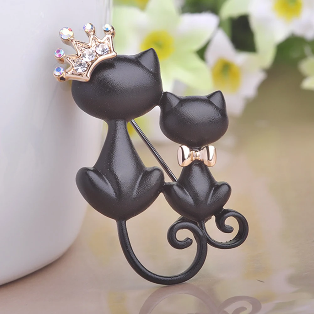 Модные женские туфли брошь элегантный двойной кошка для вставки страз шарфа