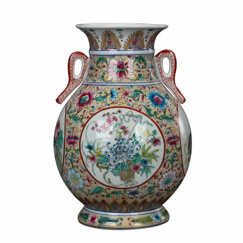 Антикварная фарфоровая Цветочная ваза Jingdezhen ручной росписи домашнее украшение