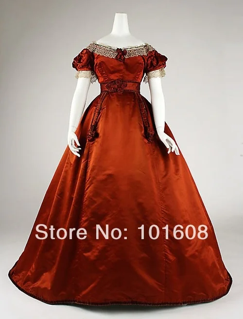 1860S Викторианский готический корсет/бальное платье времен Гражданской войны на