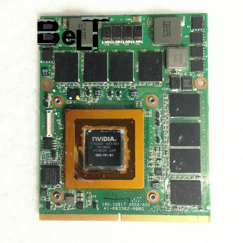 Для ноутбука Dell Alienware M17X M15X DDR3 1 ГБ MXM 3 графическая видеокарта GTX260M GTX 260M тест 100%