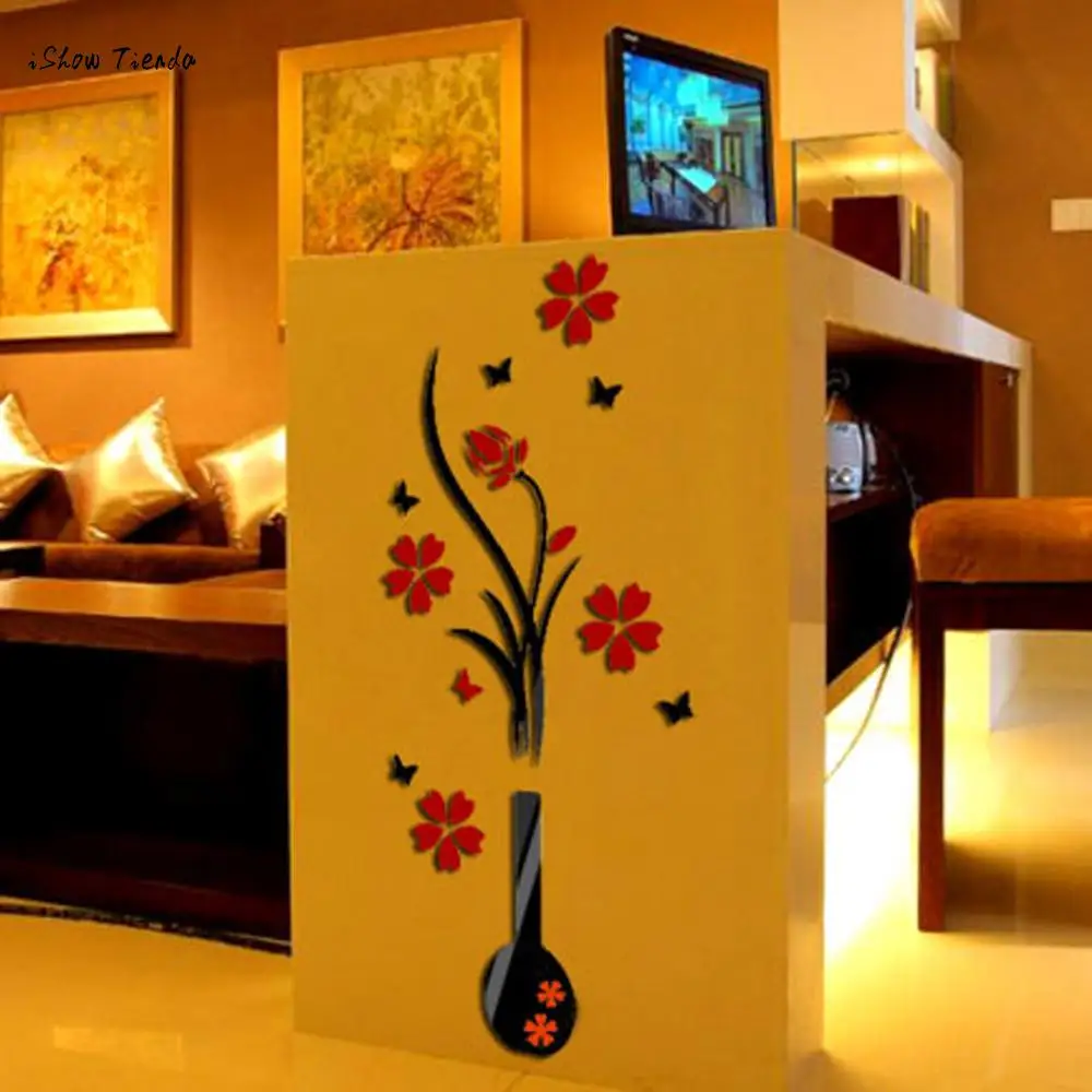 DIY ваза Цветочное дерево Кристалл акриловая 3D Наклейка на стену s Decal домашний
