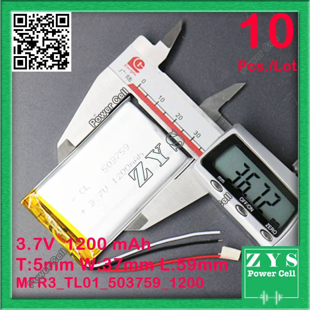 

SafetyPacking(Lavel4)10 pcs Liter energy battery 3.7V 1200mAh lithium polymer battery 503759 navigator MP3 GPS universal recharg