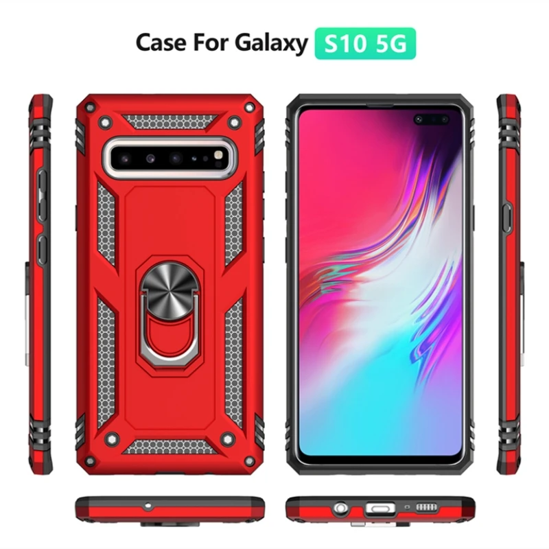 For Samsung Galaxy S10 5G S9 S8 Plus S10e Note 9 8 Case Sergeant Armor Ring Holder Shockproof Back Cover Fundas |