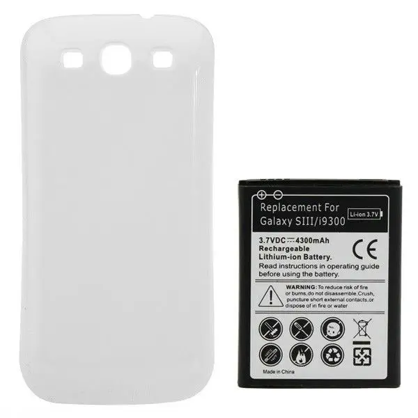 Аккумулятор на 4300 мА · ч + задняя крышка для аккумуляторов Samsung Galaxy S3 III S 3 i9300 I9308 I9305