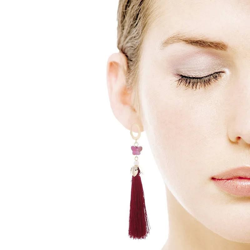 

Creative Fashion Woman Earrings Novel Butterfly Shape Long Tassel Jewelry Women Party Banquet Elegant Accessories Decoration