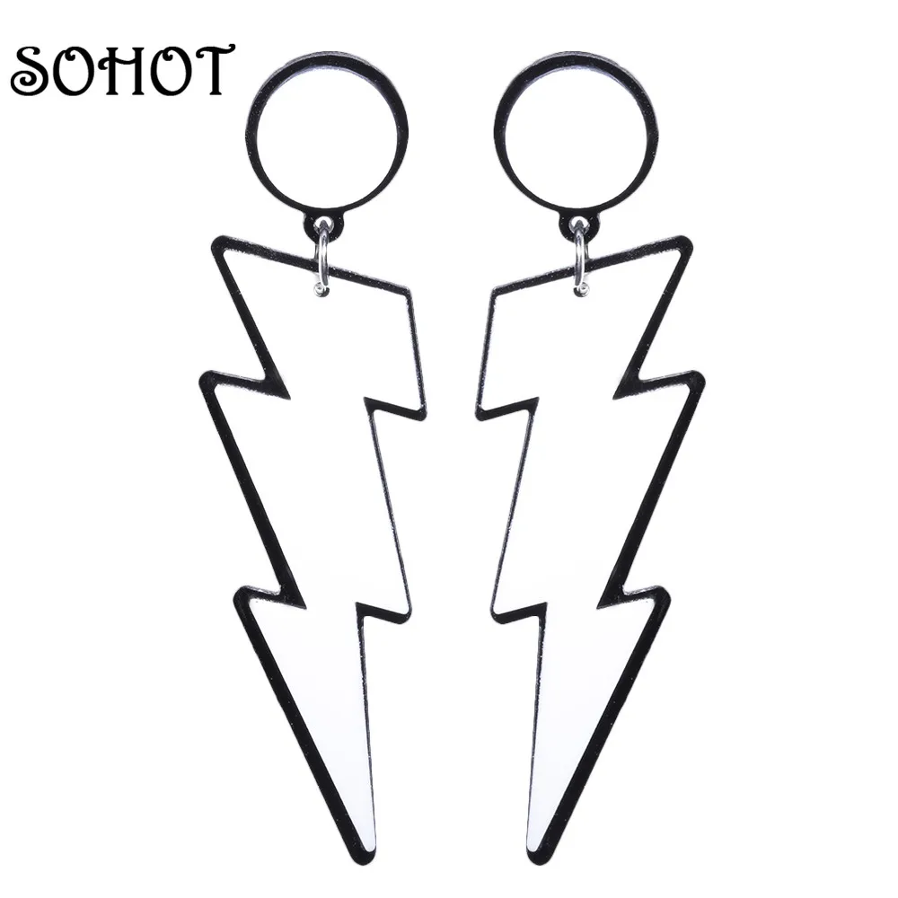 SOHOT 2018 Новое поступление трендовые Женские Висячие серьги с молнией европейский