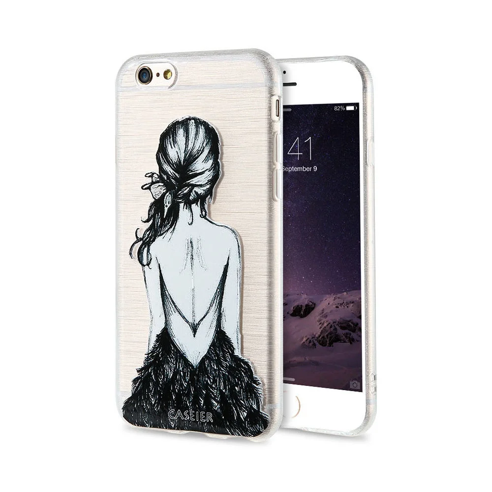 Чехол IER, мягкий рельефный чехол для iPhone X, 8, 7, 6, 6s Plus, XS Max, XR, Модный чехол, чехол s для iPhone 11 Pro, Max, 11, чехол с рисунком - Цвет: Girl
