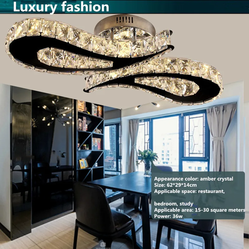 Crystal Ceiling Light LED Bedroom K9 Modern Simple Air | Освещение