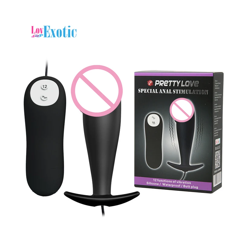 12 Скоростей Силиконовый водонепроницаемый анальный вибратор Pretty Love для женщин