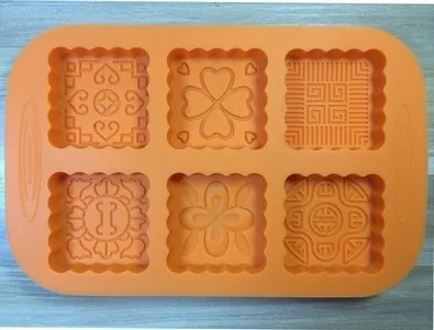 Silicone Square mooncake China pattern Chocolate Soap Pudding Jelly Candy Ice Cookie Biscuit Mold Mould Pan Bakeware Wholesales | Дом и сад