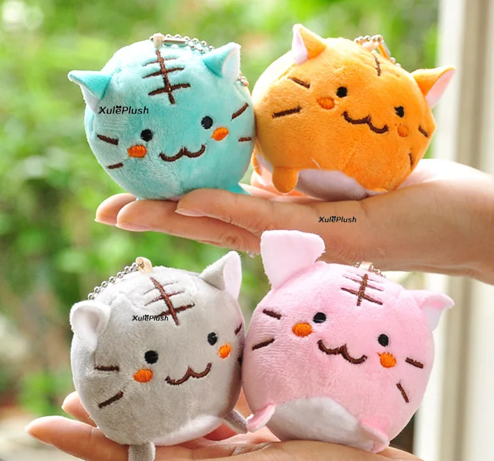 1piece random color 7 см примерно мягкая игрушка-Кот, 4 цвета плюшевый Кот-игрушка кукла; брелок подарок букет из плюшевых игрушек Подарочная игрушка кукла - Цвет: 1piece random color