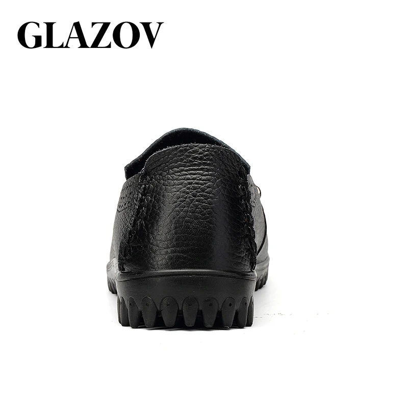 GLAZOV Brand 35-47 Big Size Handmade Leather Men Shoes Autumn Slip on Comfort Driving Loafers Flat | Обувь