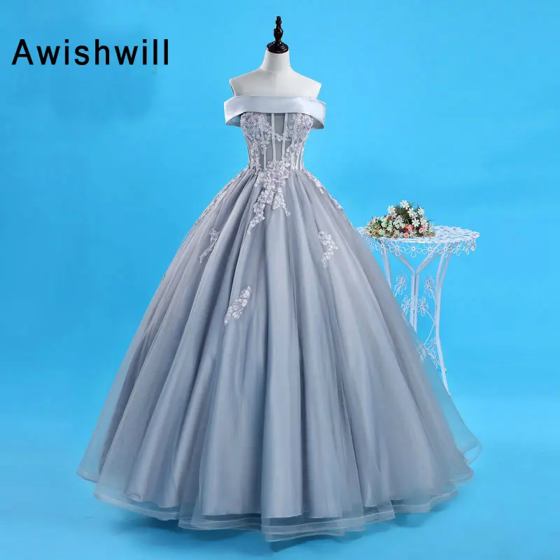 

Vintage Formal Evening Dress Boat Neck Beaded Appliques Floor Length Elegant Long Prom Dress Off Shoulder Vestido De Festa