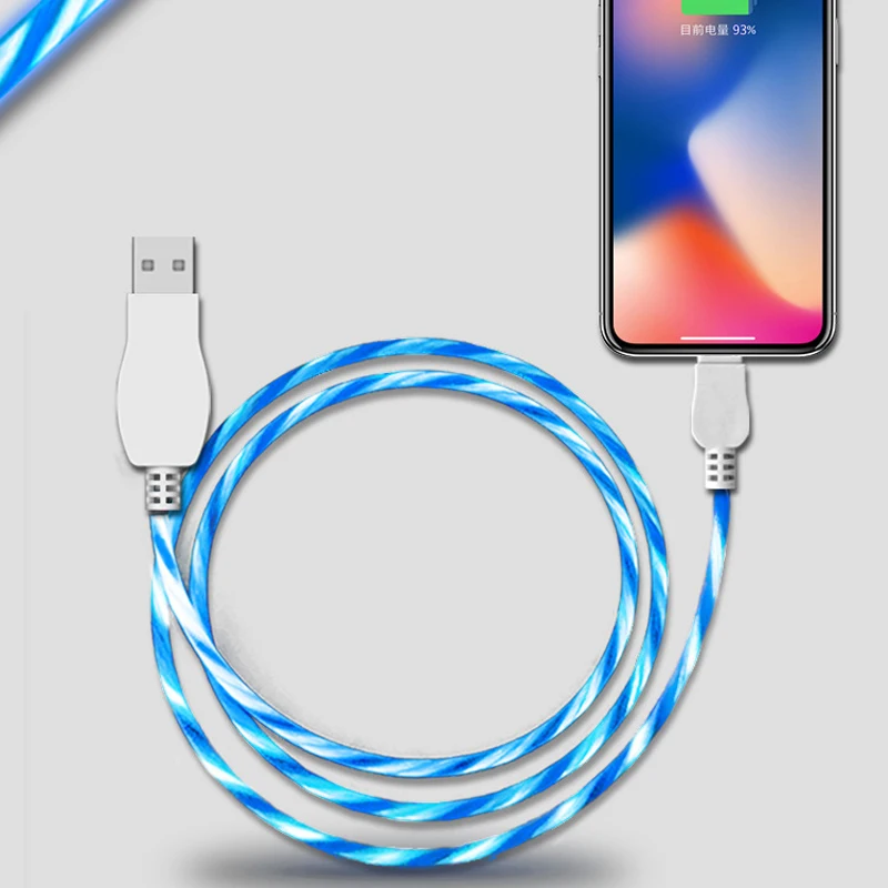 Cherie светодиодный Micro USB кабель для быстрой зарядки к USB C для samsung S10+ Xiaomi huawei Android светильник кабель для зарядки данных type C