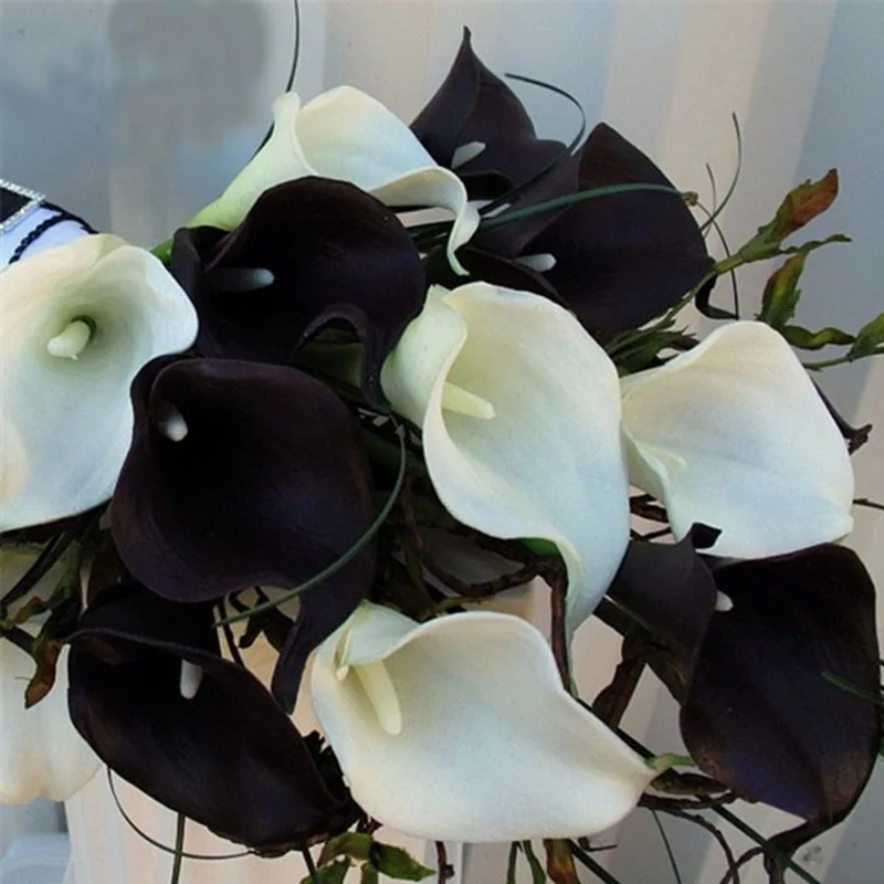 2 шт. искусственные цветы свадебные украшения букет невесты лилия с листьями