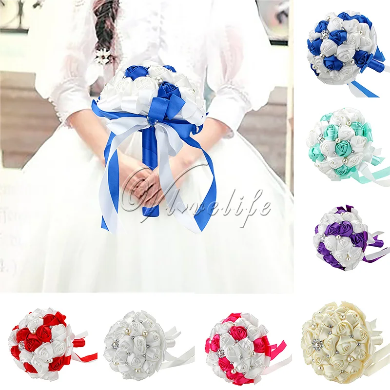 Романтический букет подружки невесты ручной работы искусственный цветочный в