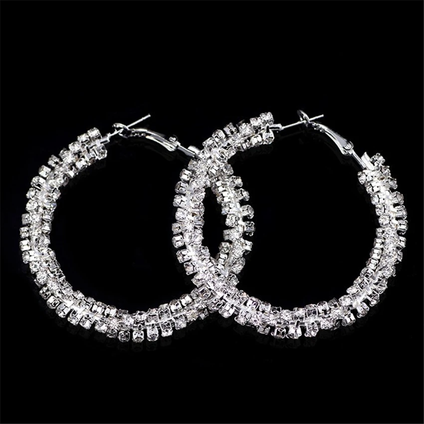 Crystal Hoop Earrings for Women 2015 Brincos Ouro Luxury Gold Plated Earring Pendiente Rhinestone Fashion Jewelry Bijuteria|earring stars|earrings