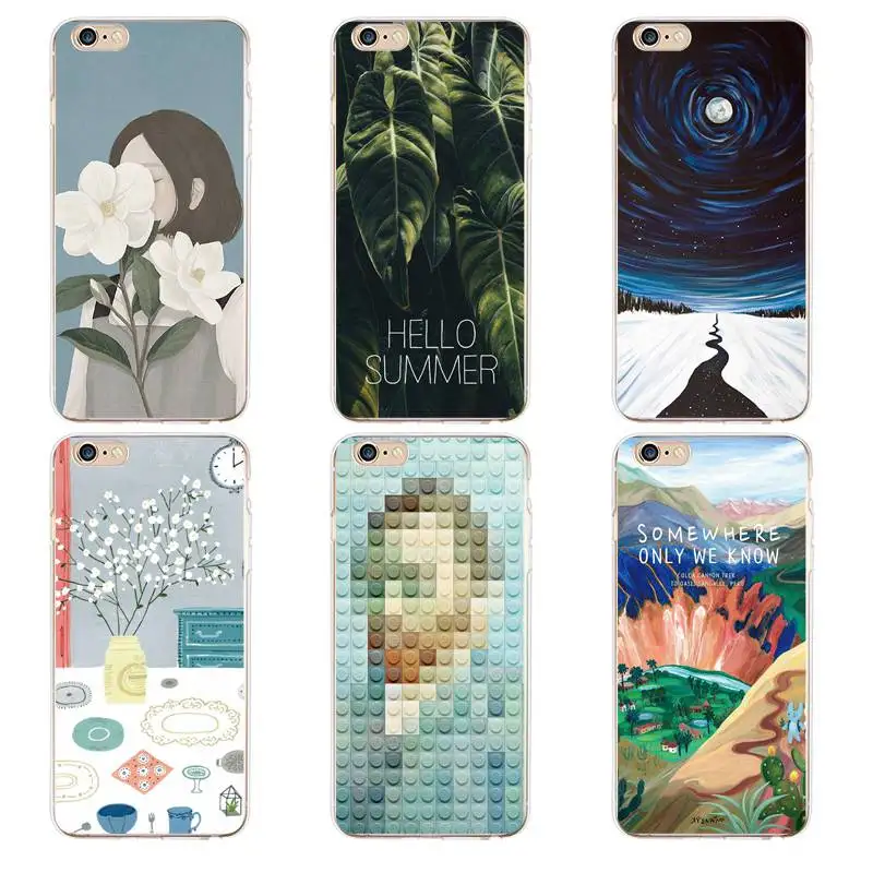 Модный Цветной мягкий прозрачный ТПУ чехол для телефона iPhone 4/4S 5 5S 6 6plus 7 8plus iPhoneX