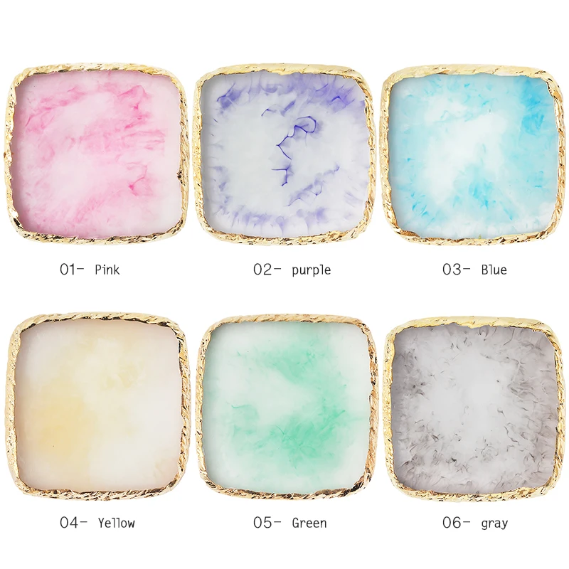 1 шт. Палетка из натурального камня смолы цветные накладные ногти