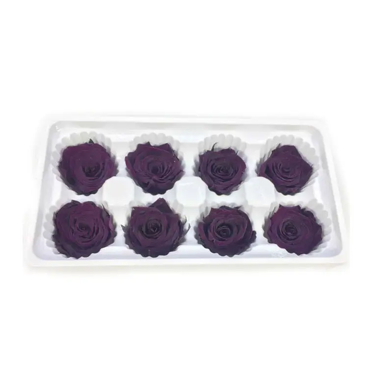 dark-purple Консервированные цветы высокого качества 4-5 см, подарок на день матери, материал для свадебных украшений, подарок, настоящие лепестки - Цвет: dark-purple