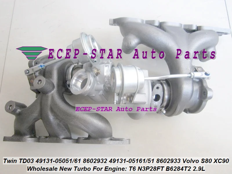 Twin Turbo TD03 49131 05050 05060 05150 05160 8602932 8602933 для Volvo S80 XC90 2 9 T N3P28FT B6284T B6284T2|td03 turbo|turbo turbo turboturbo