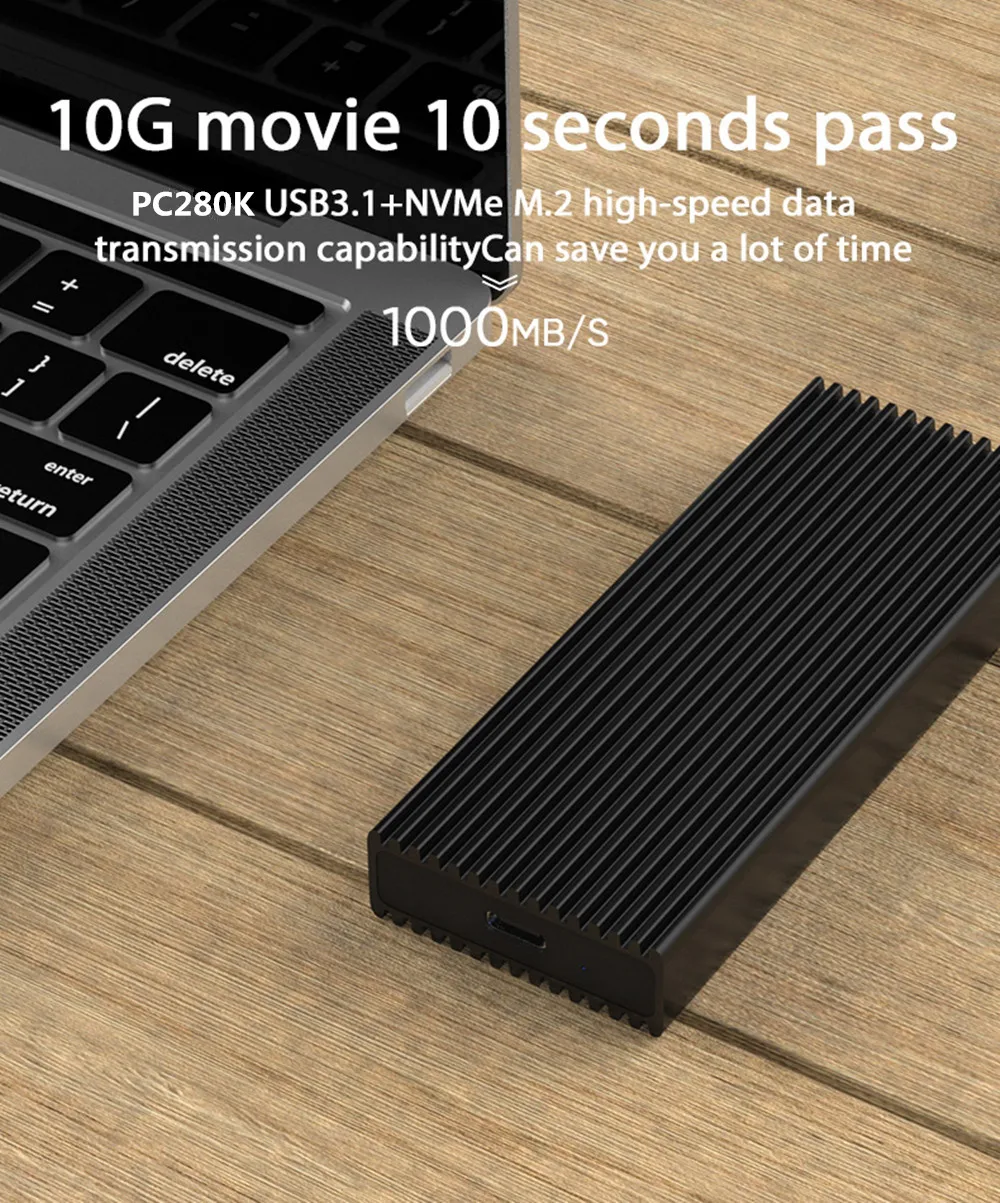 Портативный корпус SSD PCIE NVMe M.2 ssd чехол Чехол на жесткий диск s с разъемом тепла Тип c 3,1 высокоскоростной корпус