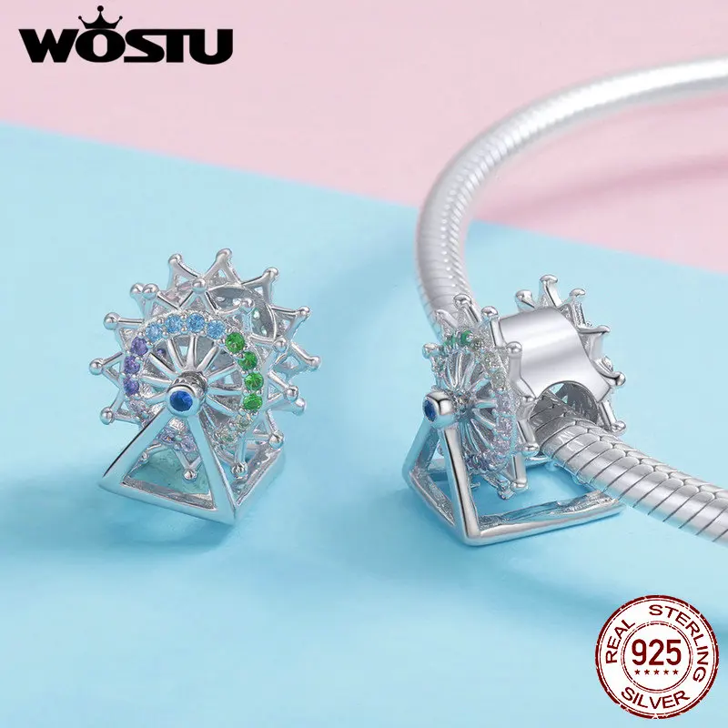 WOSTU Новое поступление парк Стерлинговое Серебро 925 пробы колесо обозрения бусины
