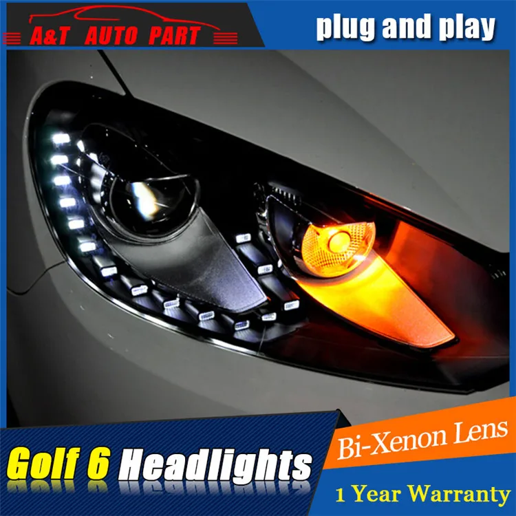 Фары для vw golf MK6 2009 2013 Стайлинг автомобиля 6 DRL светодиодный биксеноновый объектив