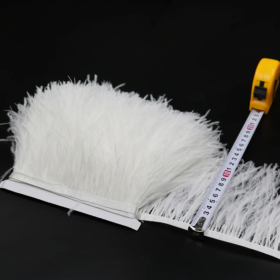 5yards White Ostrich Feathers Fringe Trims Fluffy Feather Headdress Costume Accessories Decoration Ribbon Wedding Decorative | Дом и сад