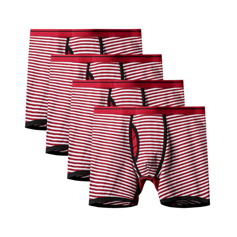 4Pcs A0710 Red 4 шт./партия, мужское нижнее белье больших размеров, Длинные боксеры, хлопковые мужские короткие дышащие мужские эластичные шорты боксеры мужские трусы большого размера - Цвет: 4Pcs A0710 Red