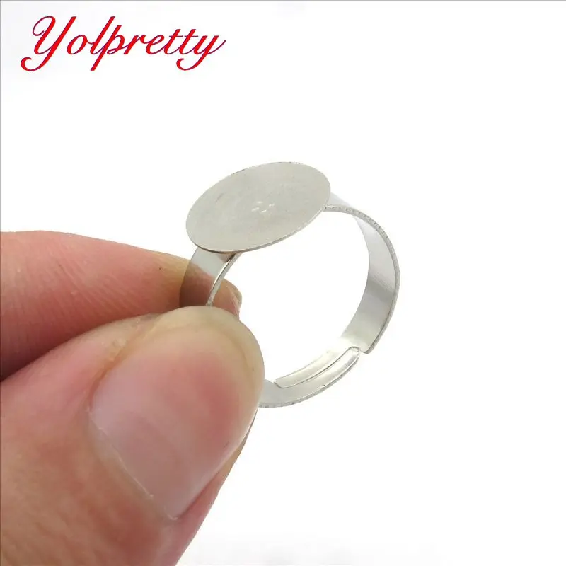 Yolprtty Новая мода 12 мм 10 шт. Серебряные железные регулируемые настройки колец