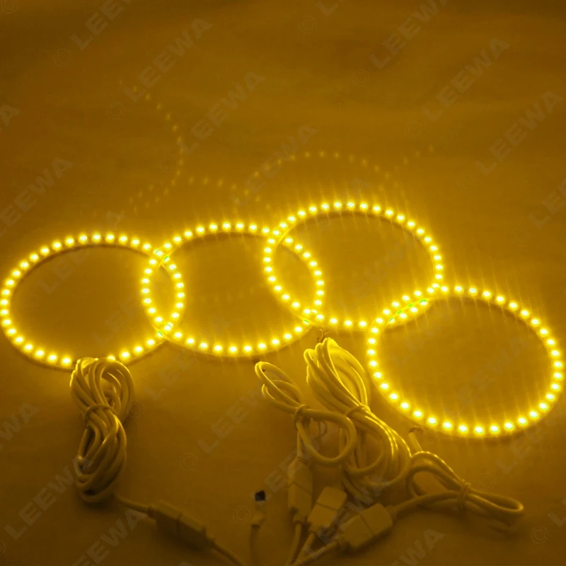 LEEWA 4X120 мм Автомобильный RGB 5050SMD светодиодный фонарик ангельские глазки гало
