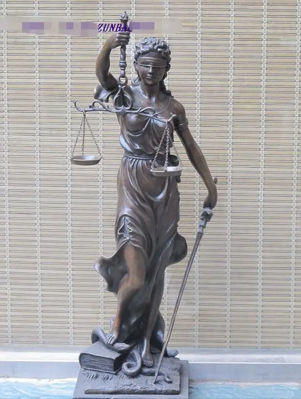 Западная бронза и мраморная богиня справедливости Justitia hold scales Astraea | Дом сад