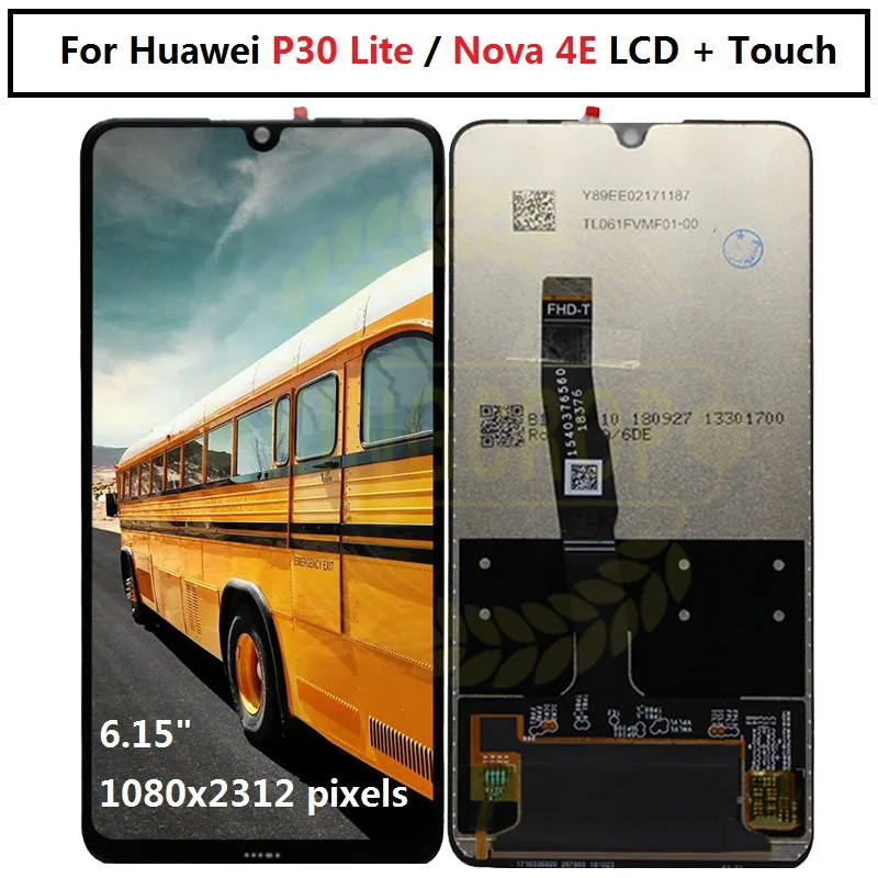 Оригинальный Новый ЖК дисплей HUAWEI Nova 4E сенсорный экран дигитайзер в сборе P30 Lite с