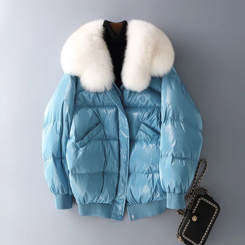 2018 New Winter Large Size Warm Short Women Down Jacket Fashion Treny Temperament Fur Colar Thicken Solid Duck Coat LF329 | Женская