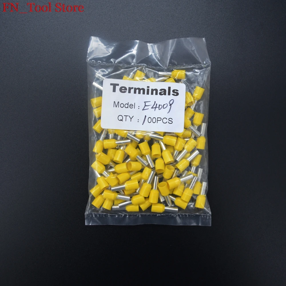 E4009 100pcsTube изоляционные клеммы 4mm2 кабель провода разъем изолированный изоляции обжимной разъем терминала - Цвет: Yellow