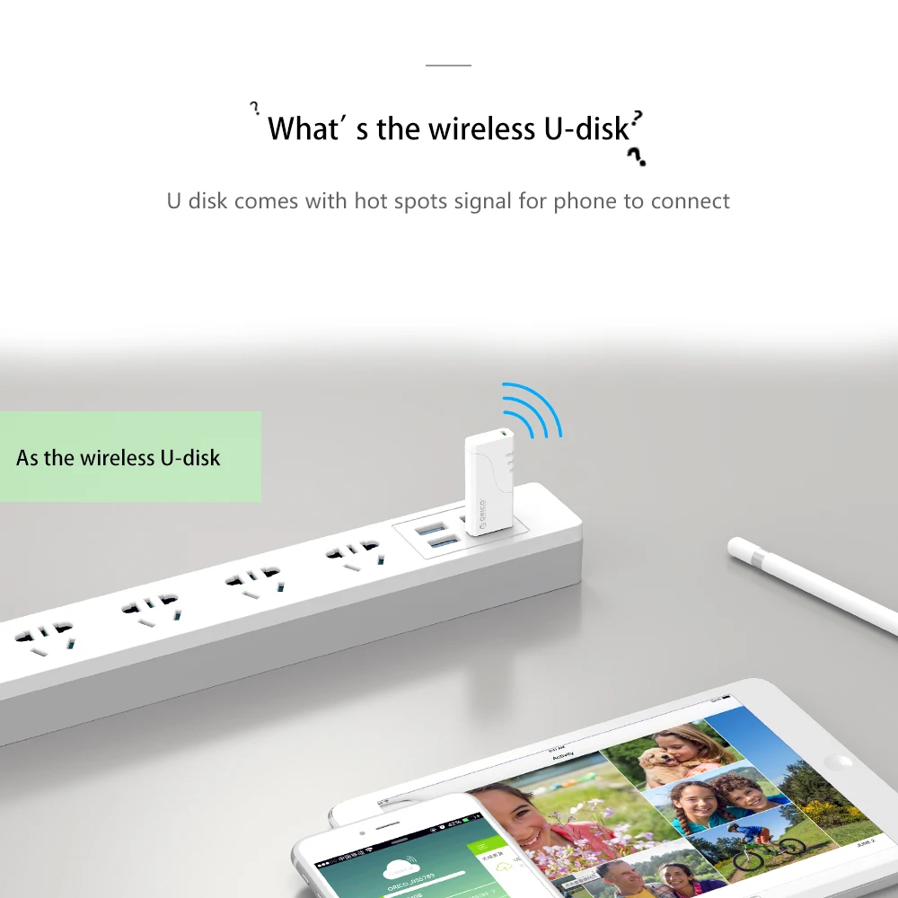 ORICO Беспроводной флеш накопитель 16/32/64/128G передача данных U диск для iOS Android