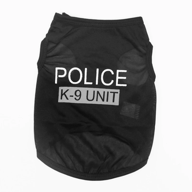 Policemen Распродажа, унисекс, одежда для собак, мягкая хлопковая футболка для домашних животных, жилет, летняя одежда для щенков, черный жилет - Цвет: Policemen