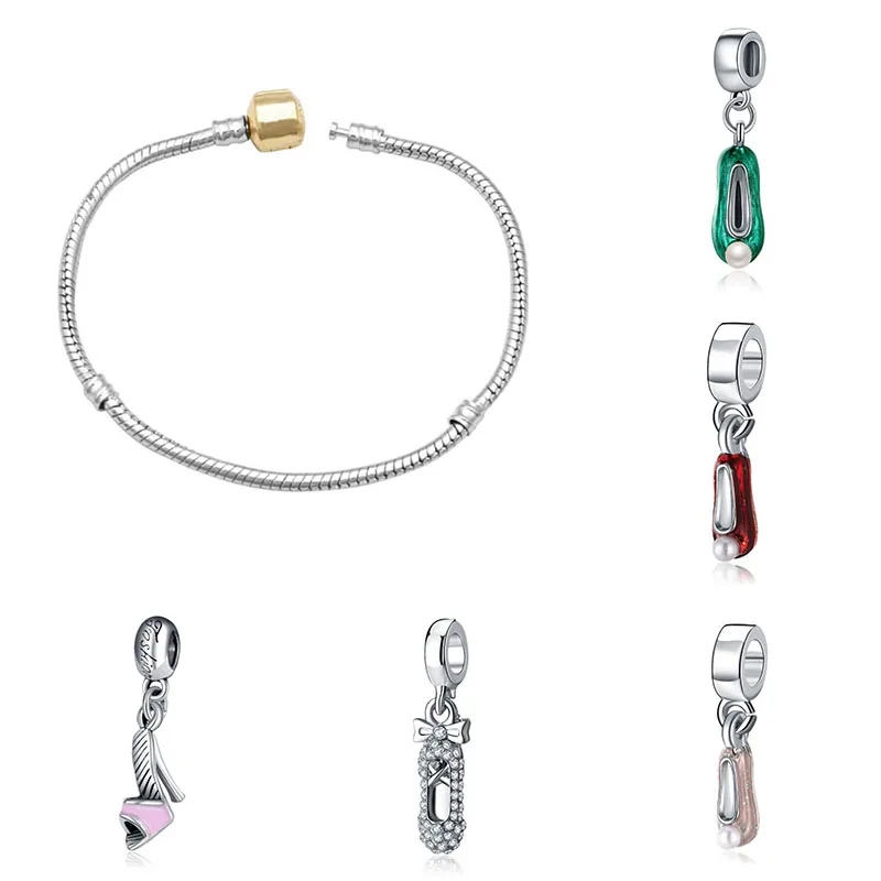 Fit charms plata de ley 925 браслет Ювелирная бижутерия с кристаллом Шарм горка Pendantss Морская звезда бусины в античном стиле DGB458