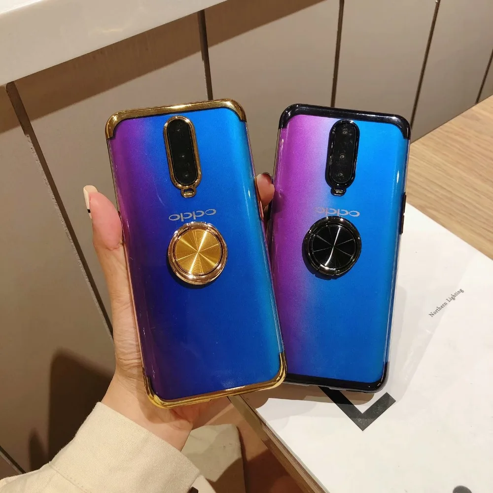 for OPPO R15 R15S R17 Pro R15X A83 A1 A79 A5 A3S F9 A7X A7 Find X R11S Magnetic Holder Case Cover Soft Plating Cellphone |