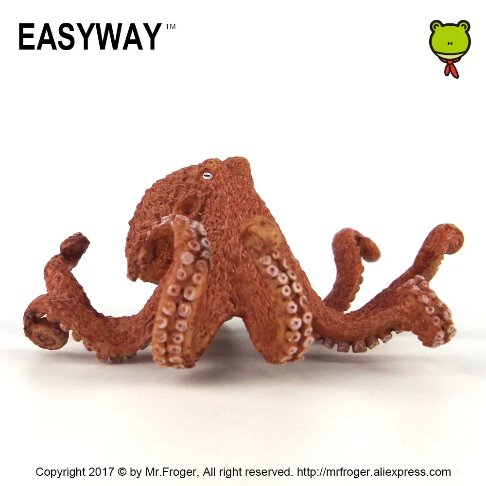 Фото Набор игрушек в виде животных EASYWAY, пластиковый осьминог, фигурка из ПВХ, декор для морской жизни, модель симуляция дикой природы, украшения ... №3
