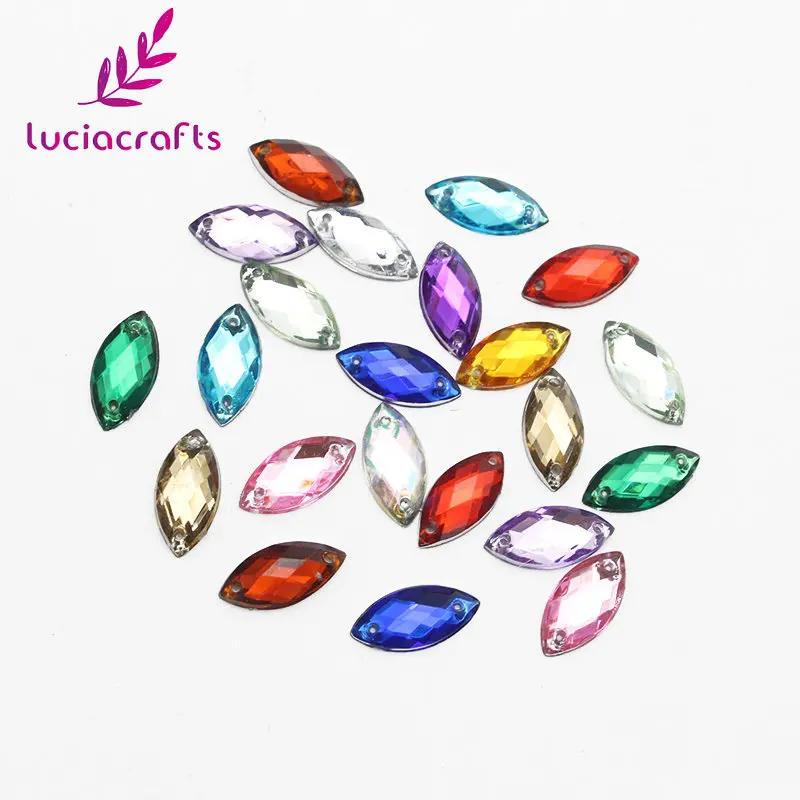 Lucia crafts 7*15 мм пришивные стразы с плоским основанием кристаллы акриловые камни