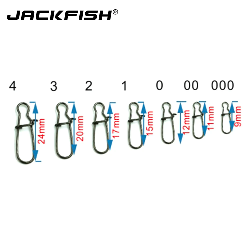 JACKFISH рыболовные аксессуары 100 шт./лот#000-#4 из нержавеющей стали подвижный баррель поворотный безопасности оснастки твердые кольца снасти