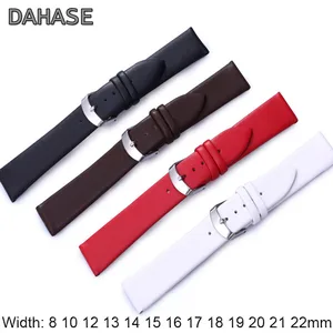 Ремешок сменный из натуральной кожи для наручных часов, сверхтонкий сменный Браслет для часов, 8 мм 10 мм 12 13 14 15 16 17 18 19 мм 20 21 22 мм