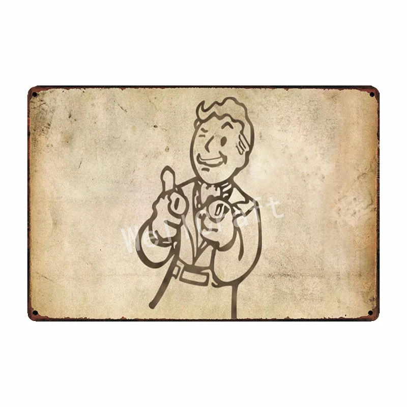 [WellCraft] Fallout 4 хранилище мальчик игра NUKE COLA оловянные знаки настенная доска плакат Декор для Интернет-кафе комнаты железная живопись FG-234 - Цвет: WA 3034
