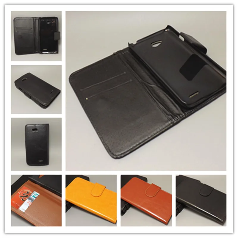 Крейзи Хорс Чехол-книжка с 2 держатель для карт и отдельным отсеком LG L65 D285 D280 L70 D320